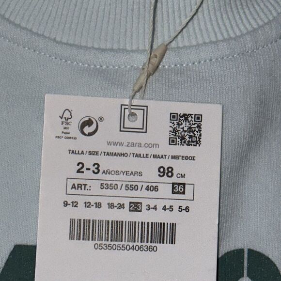 ZARA Kids | Light Blue | TEXT PRINT SWEATSHIRT - Picture 6 of 6